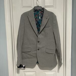 Gianni Feraud Luxury Blazer 42 Gray Mele Alessandro 2 Button Wool Blend